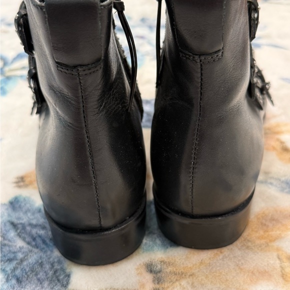 Rebecca Minkoff Black Buckle Ankle Boots 8.5 - Picture 4 of 13